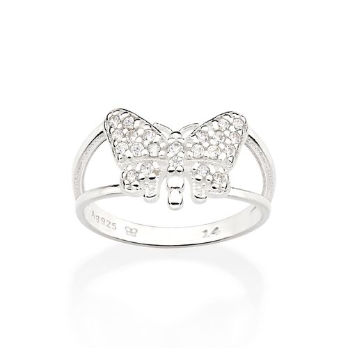 SILVER BUTTERFLY RING