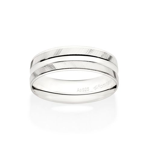 SILVER 925 LINED WEDDING BAND