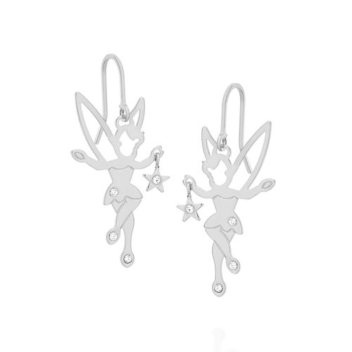 RHODIUM PLATED EARRING WITH CRYSTAL
