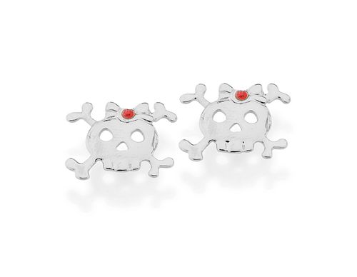 RHODIUM PLATED EARRING WITH CRYSTAL