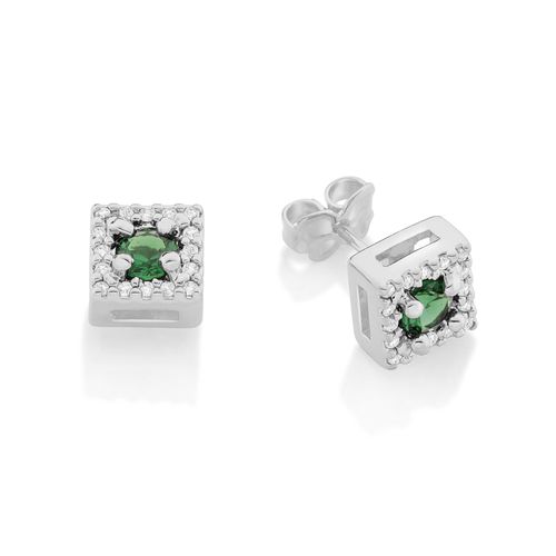 RHODIUM LUCID DREAMS EARRING IN GREEN