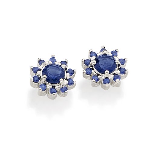 RHODIUM PLATED EARRING WITH ZIRCONIA