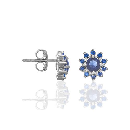 RHODIUM PLATED EARRING WITH ZIRCONIA