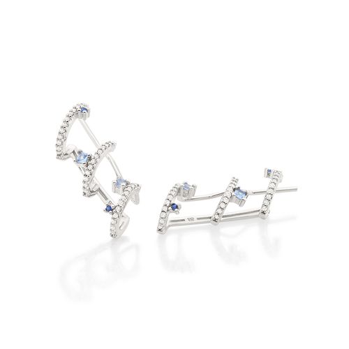 RHODIUM PLATED EARRING WITH ZIRCONIA