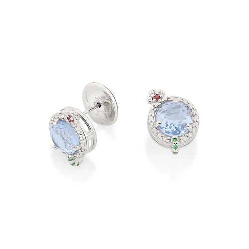 RHODIUM CURAÇAO DRINK EARRING