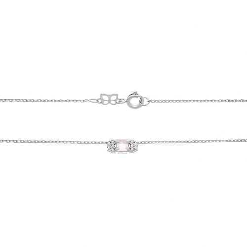 RHODIUM PLATED CHAIN WITH CRYSTAL AND ZIRCONIA