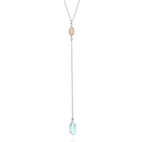 RHODIUM PLATED CHAIN WITH CRYSTAL