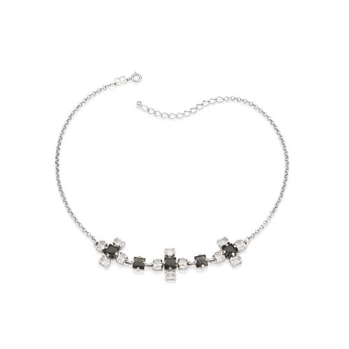 RHODIUM PLATED CHAIN WITH CRYSTAL