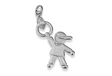 RHODIUM PLATED PENDANT WITH CRYSTAL
