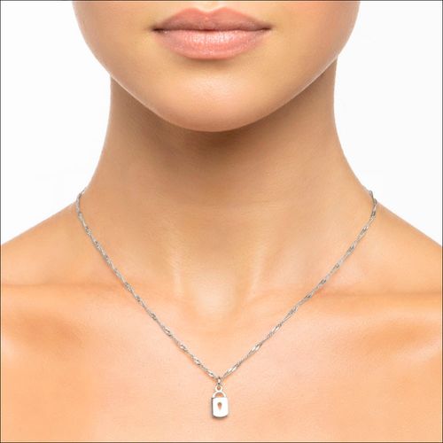 RHODIUM LOCK PENDANT