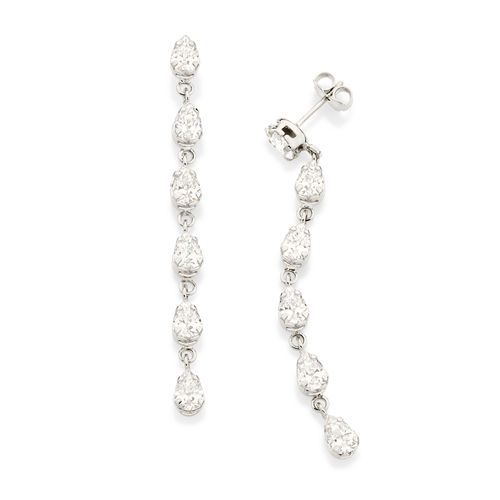 PLATINUM WHITE CELEBRATION DANGLY EARRING