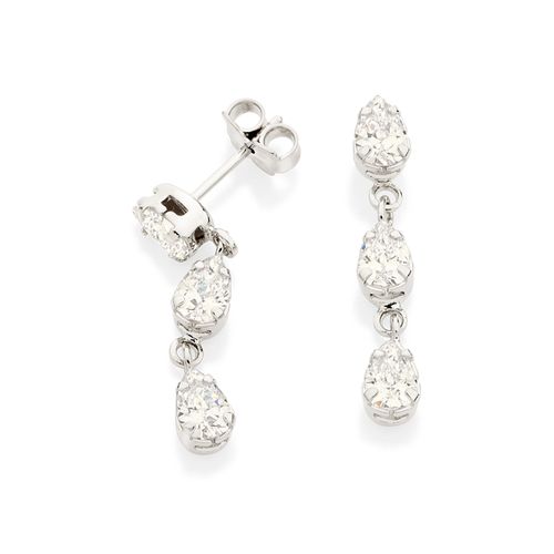 PLATINUM GLAM TIME MEDIUM EARRINGS