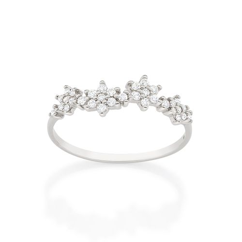 PLATINUM GARDEN FLOWERS SKINNY RING