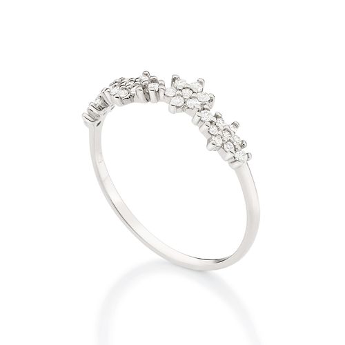 PLATINUM GARDEN FLOWERS SKINNY RING