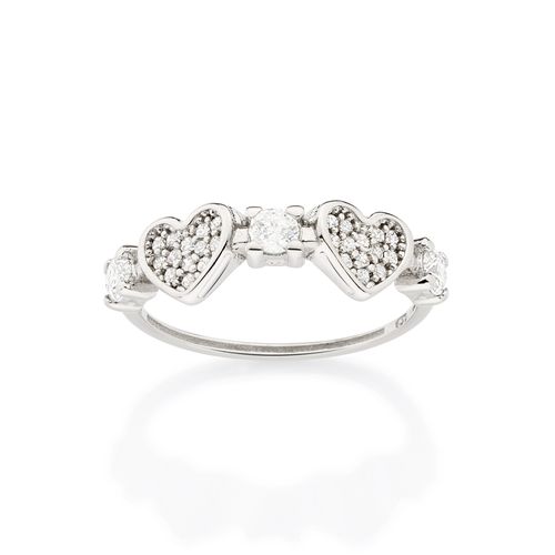 PLATINUM LOVELY HEART SKINNY RING