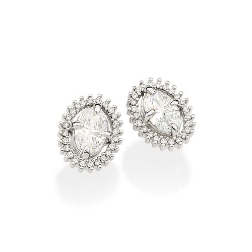 PLATINUM TOGETHER AGAIN STUD EARRINGS IN WHITE