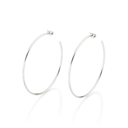 PLATINUM PLATED HALF RING EARRING
