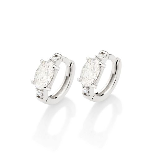 PLATINUM SHINE BRIGHT HUGGIE EARRINGS
