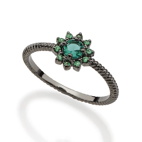 BLACK RHODIUM RING WITH ZIRCONIA