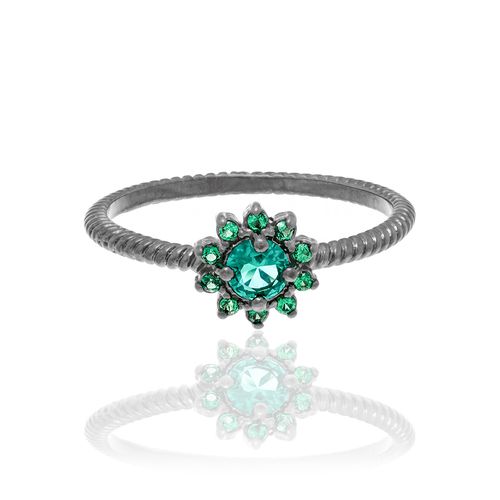 BLACK RHODIUM RING WITH ZIRCONIA