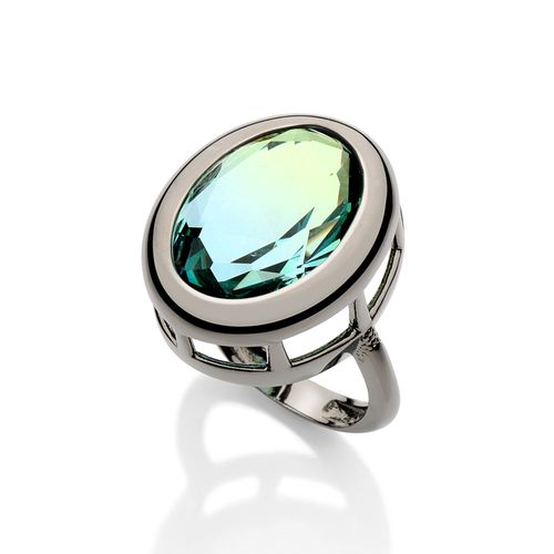 BLACK RHODIUM RING WITH CRYSTAL