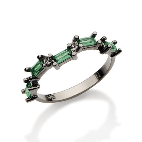 BLACK RHODIUM RING WITH ZIRCONIA