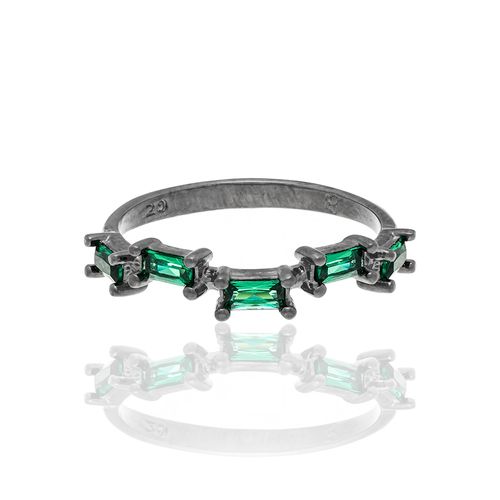 BLACK RHODIUM RING WITH ZIRCONIA