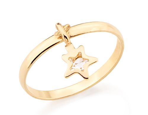 GOLD RING WITH CRYSTAL