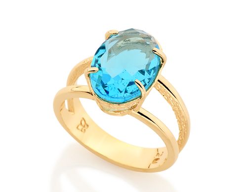 GOLD RING WITH CRYSTAL
