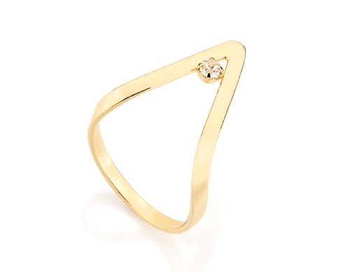 GOLD RING WITH CRYSTAL