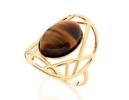 GOLD RING WITH CRYSTAL