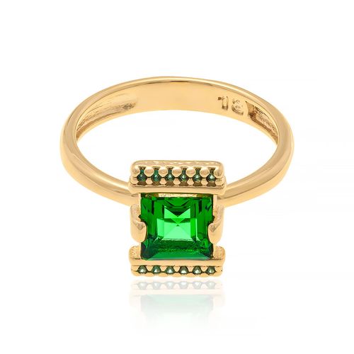 GOLD RING WITH CRYSTAL AND ZIRCONIA