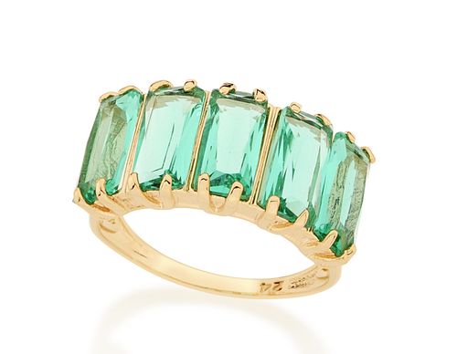 GOLD RING WITH CRYSTAL