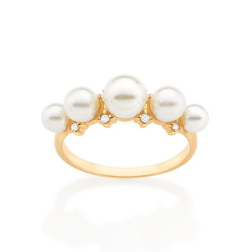 GOLD PEARL OVERLOAD RING