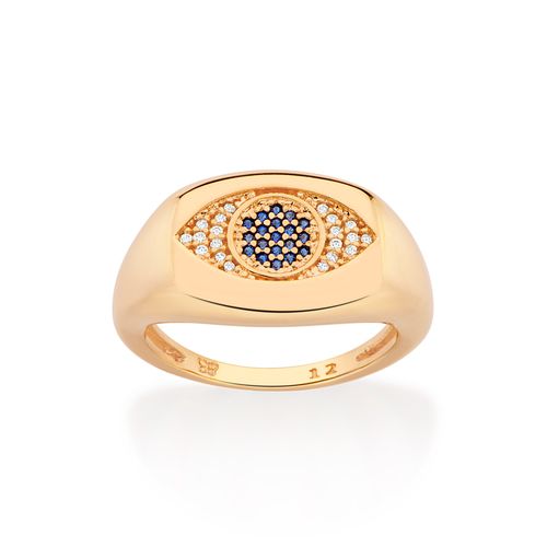 GOLD EVIL EYE BUTTON RING