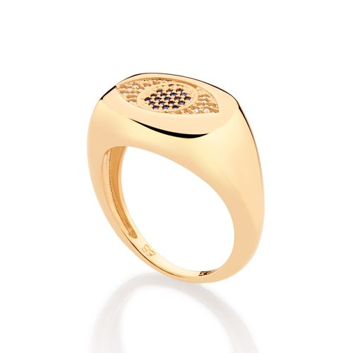 GOLD EVIL EYE BUTTON RING