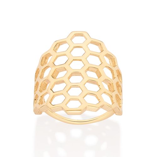 GOLD HONEY COMB MAXI RING