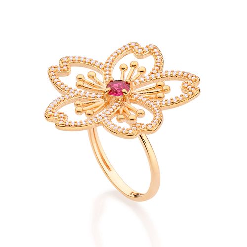 GOLD CHERRY BLOSSOM MAXI RING