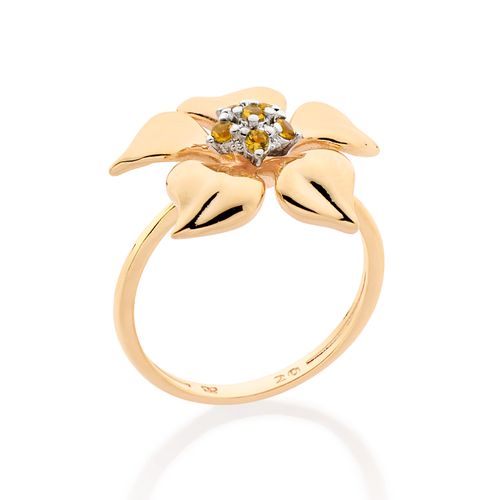 GOLD MORNING FLOWER SKINNY RING