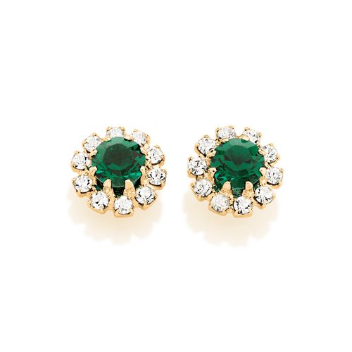 GOLD EARRING WITH CRYSTAL