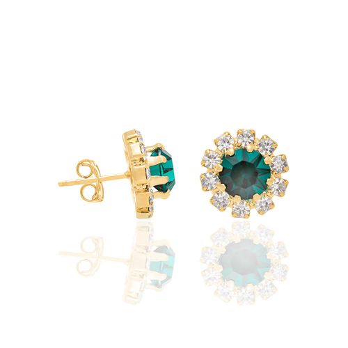 GOLD EARRING WITH CRYSTAL