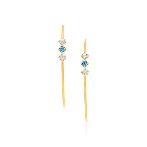 GOLD EARRING WITH CRYSTAL