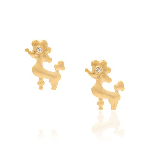 GOLD KID'S EARRING WITH CRYSTAL