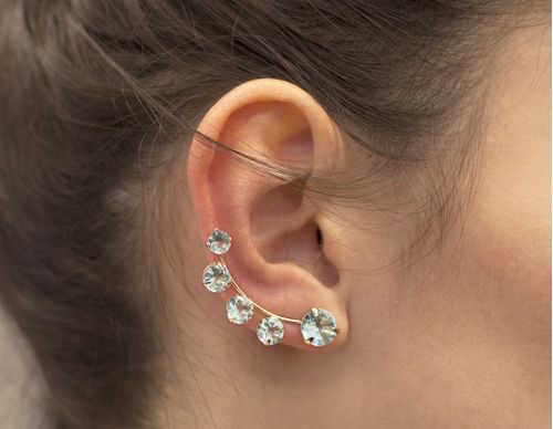 GOLD EARRING WITH CRYSTAL