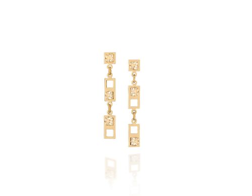 GOLD EARRING WITH CRYSTAL