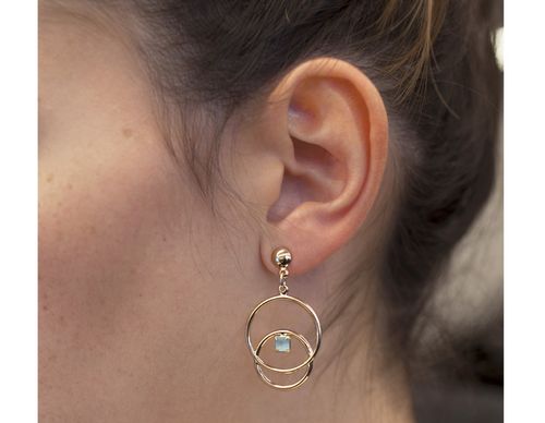 GOLD EARRING WITH CRYSTAL
