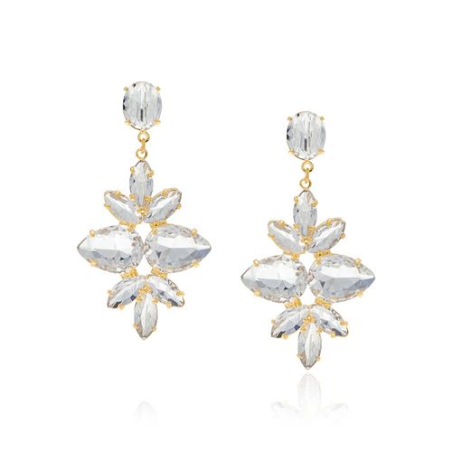 GOLD EARRING WITH CRYSTAL