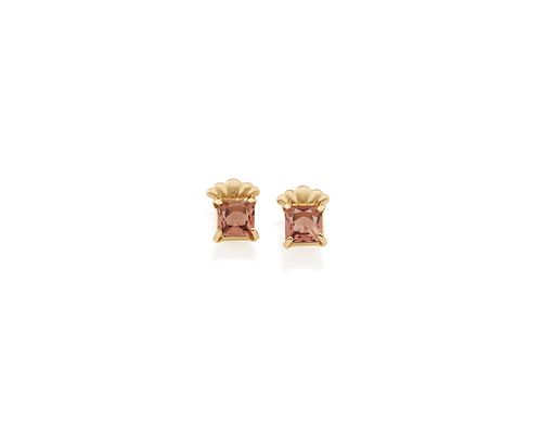 GOLD EARRING WITH CRYSTAL