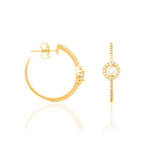 GOLD EARRING WITH ZIRCONIA