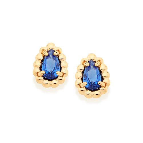 GOLD JOY STUD EARRINGS IN BLUE